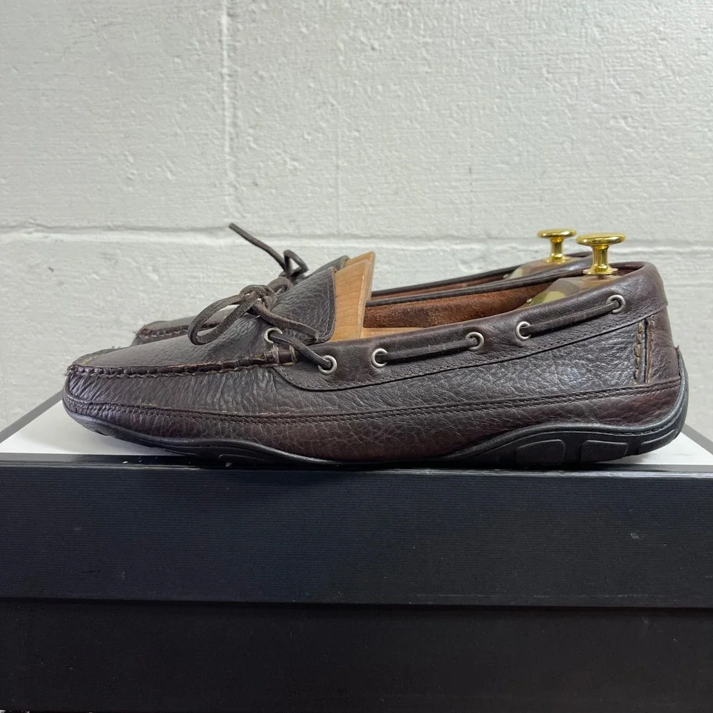 L.L Bean‎ Wicked Good Moccasin Slippers Brown Leather Slip On Men's Size 10.5 D